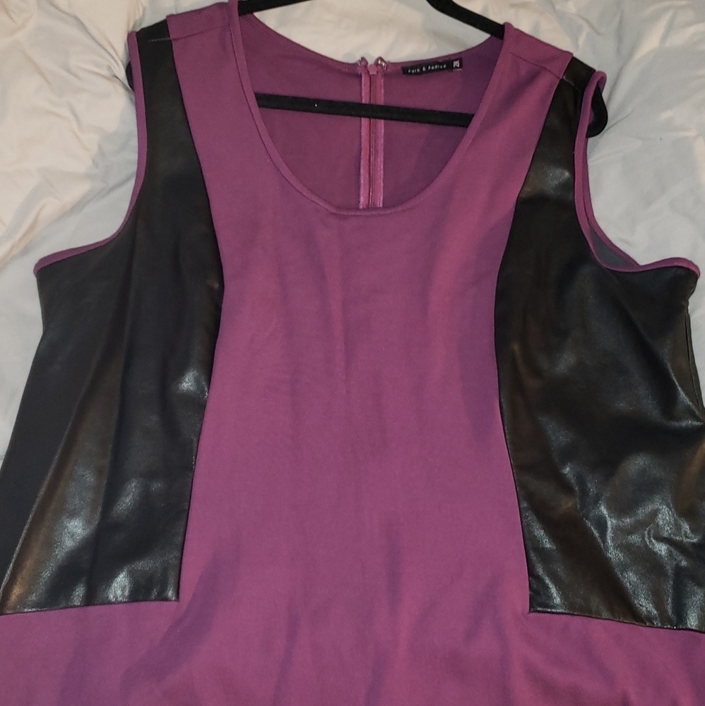 2X Mauve & Faux Leather Dress
